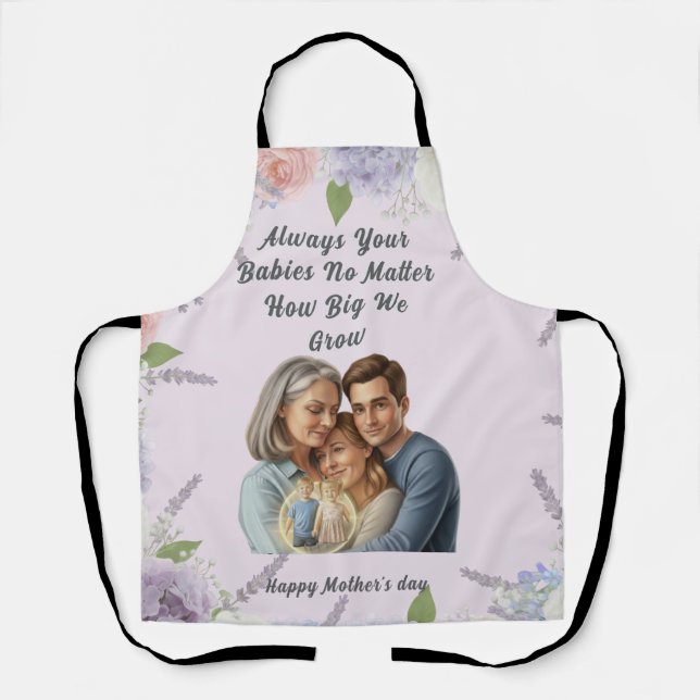 Custom Mother's day photo Always your babies  Apron (Front)