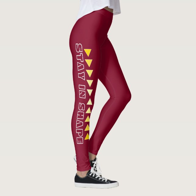 Custom Motivational Fitness Red Leggings (Right)