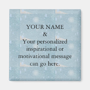 Custom Motivational Message Green Glitter Magnet