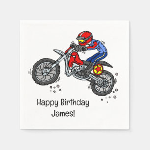 Custom Motocross Dirt Bike Birthday Party Napkin