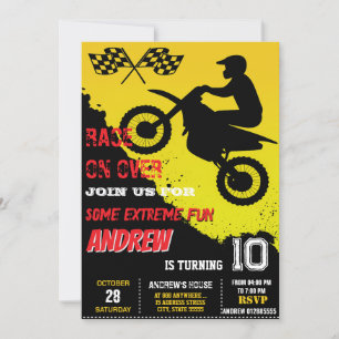 Custom Motocross Dirt Bike Motorbike Birthday Invitation