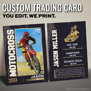 Custom Motocross Trading Card, Editable Dirt Bike Calling Card
