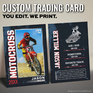 Custom Motocross Trading Card, Editable Dirt Bike Calling Card