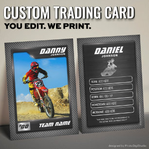 Custom Motocross Trading Card, Graphite Dirt Bike Calling Card