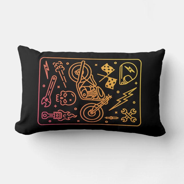 Custom Motorcycle Garage 1 Lumbar Cushion (Front)