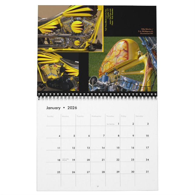 Custom Motorcycle Painting Midi size 12 mon. Calendar (Jan 2026)