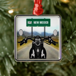 CUSTOM Motorcycle Road Trip Metal Tree Decoration