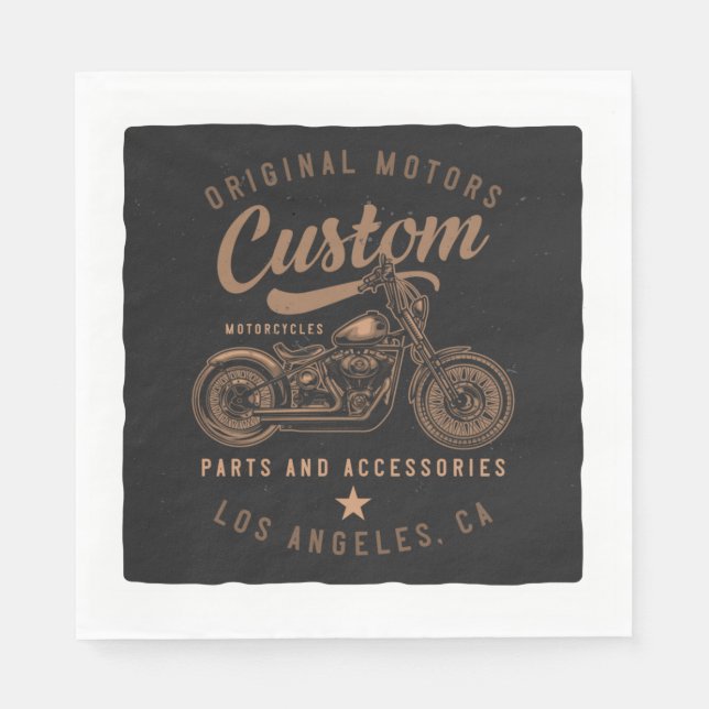 Custom Motorcycles Napkin (Front)