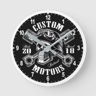 Custom Motorcycles Round Clock