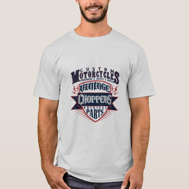 Custom Motorcycles Vintage Designed Mens T-Shirt (Front)