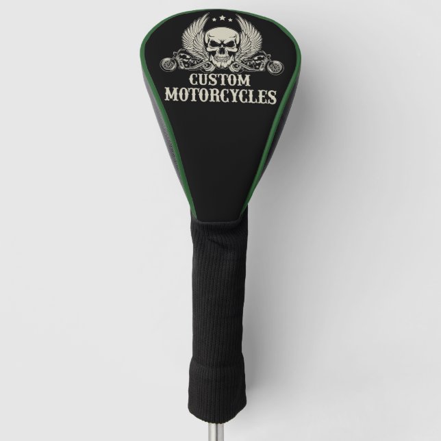 Custom Motorcycles with Skulls Golf Head Cover (Front)