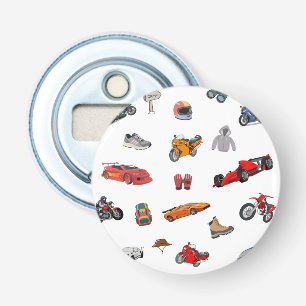 Custom Motorsports & Racing Pattern Ping Pong  Bottle Opener