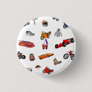 Custom Motorsports & Racing Pattern Ping Pong Padd 3 Cm Round Badge