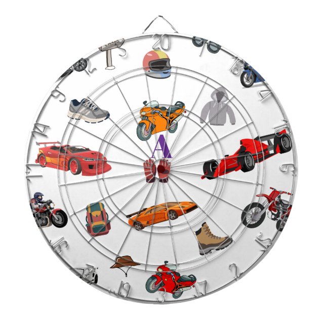 Custom Motorsports & Racing Pattern Ping Pong Padd Dartboard (Front)