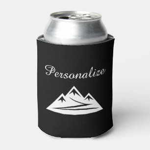 Custom mountain peak logo beverage can cooler