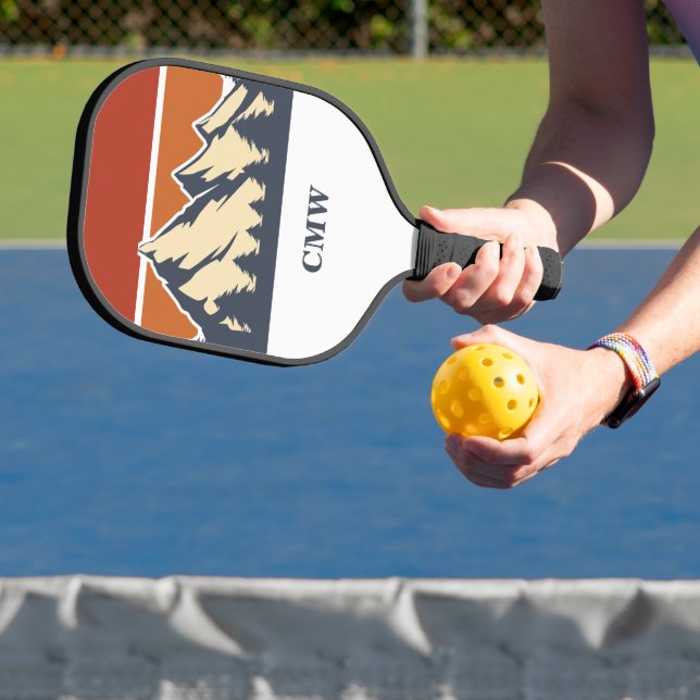 Custom Mountain Sunset Monogram Pickleball Paddle (Insitu)