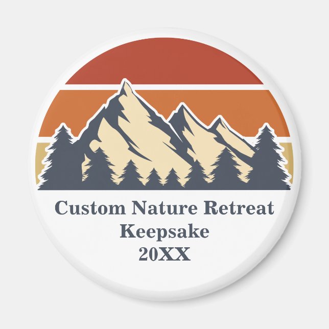 Custom Mountain Sunset Nature Retreat or Lodge Magnet (Front)