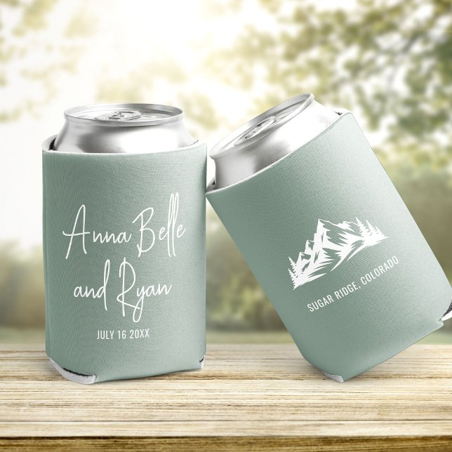 Custom Mountain Wedding Guest Favour Can Cooler (Creator Uploaded)