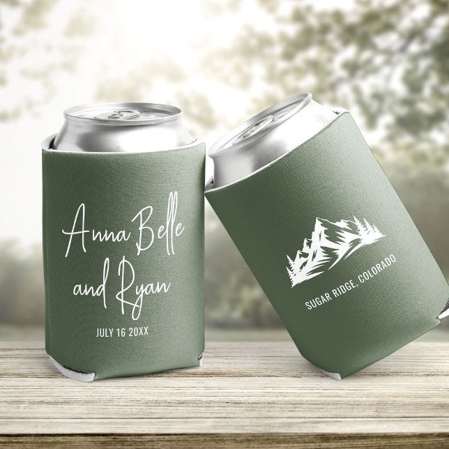 Custom Mountain Wedding Guest Favour Can Cooler (Creator Uploaded)
