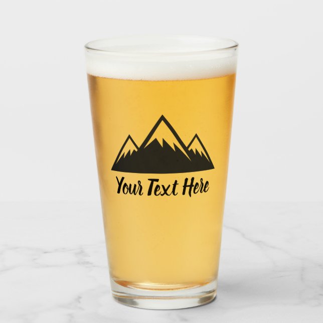 Custom Mountains Beer Glass Cup Tumbler (Front Filled)