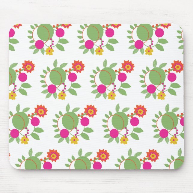 Custom Mouse Hippy Floral Garden Mouse Pad (Front)