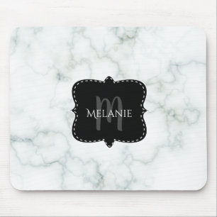 Custom Mouse Pad Marble Monogram Name