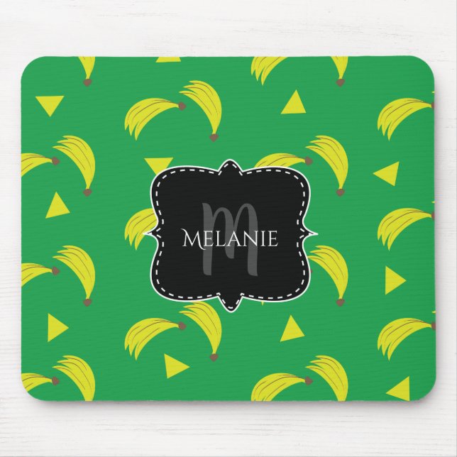 Custom Mouse Pad Pink Dusty Geometric Bananas (Front)