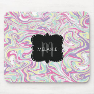 Custom Mouse Pad Water Marble Pastel Swirls