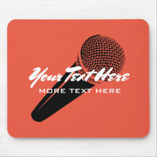 Custom mouse pad with audio mic microphone logo