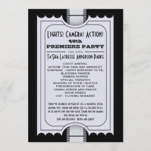 CUSTOM Movie Party Program Admission Ticket Invitation