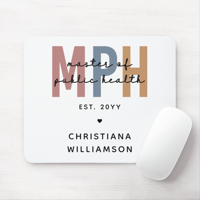 Custom MPH Master of Public Health Graduation Mouse Pad (With Mouse)