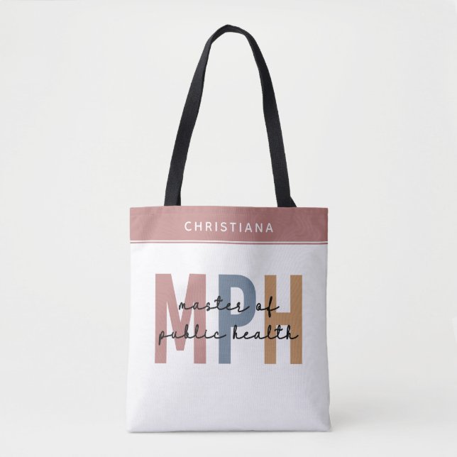 Custom MPH Master of Public Health Graduation Tote Bag (Front)