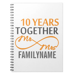 Custom Mr and Mrs 10th Anniversary Notebook