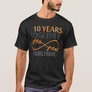 Custom Mr and Mrs 10th Anniversary T-Shirt