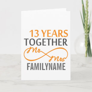 Custom Mr and Mrs 13th Anniversary Card