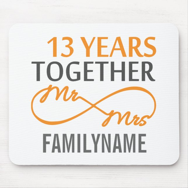 Custom Mr and Mrs 13th Anniversary Mouse Pad (Front)