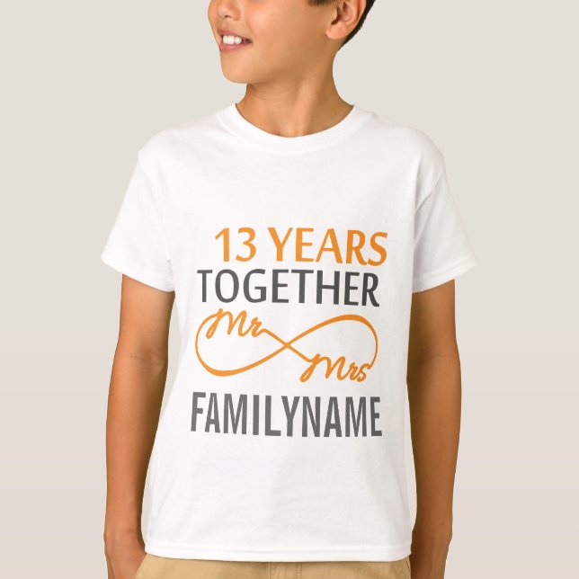 Custom Mr and Mrs 13th Anniversary T-Shirt (Front)