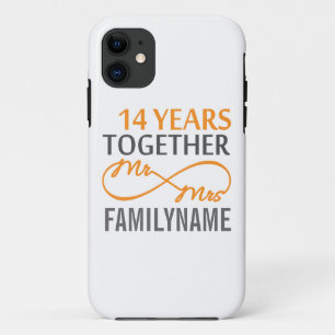 Custom Mr and Mrs 14th Anniversary Case-Mate iPhone Case