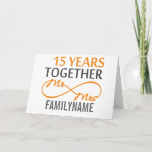 Custom Mr and Mrs 15th Anniversary Card