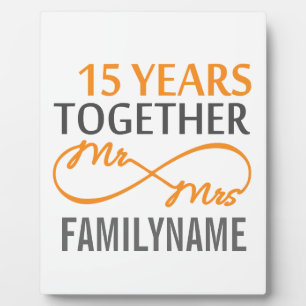 Custom Mr and Mrs 15th Anniversary Plaque