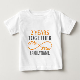 Custom Mr and Mrs 2nd Anniversary Baby T-Shirt