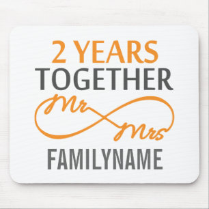 Custom Mr and Mrs 2nd Anniversary Mouse Pad