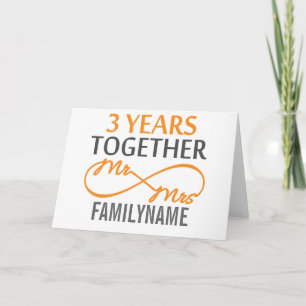 Custom Mr and Mrs 3rd Anniversary Card