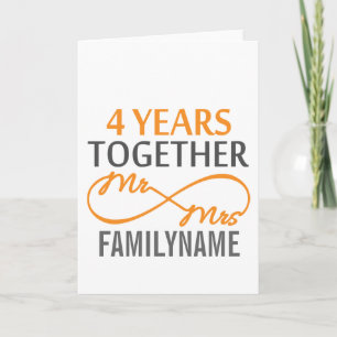 Custom Mr and Mrs 4th Anniversary Card