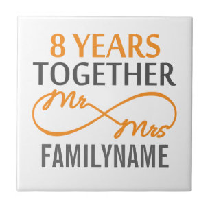 Custom Mr and Mrs 8h Anniversary Tile