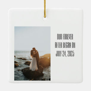 Custom Mr and Mrs Christmas Photo Ornament