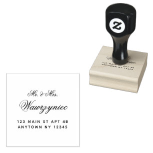 Custom Mr And Mrs Name Address Unique Stylish Rubber Stamp
