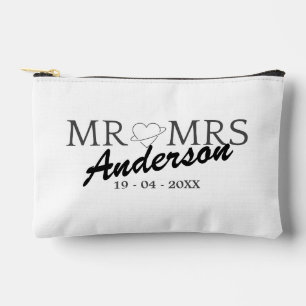 Custom Mr and Mrs Wedding Family gift Accessory Pouch