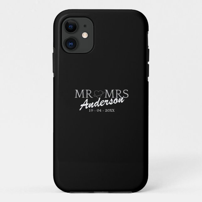 Custom Mr and Mrs Wedding Family gift Case-Mate iPhone Case (Back)
