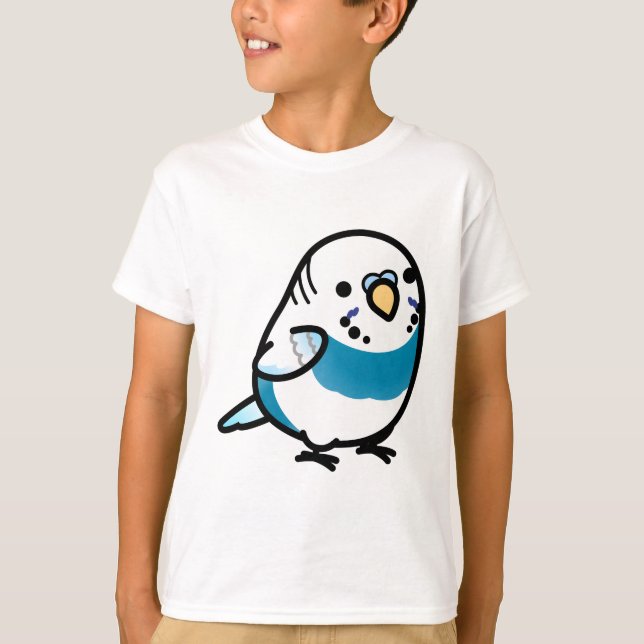 CUSTOM Mr Blue the Chubby Budgie T-Shirt (Front)
